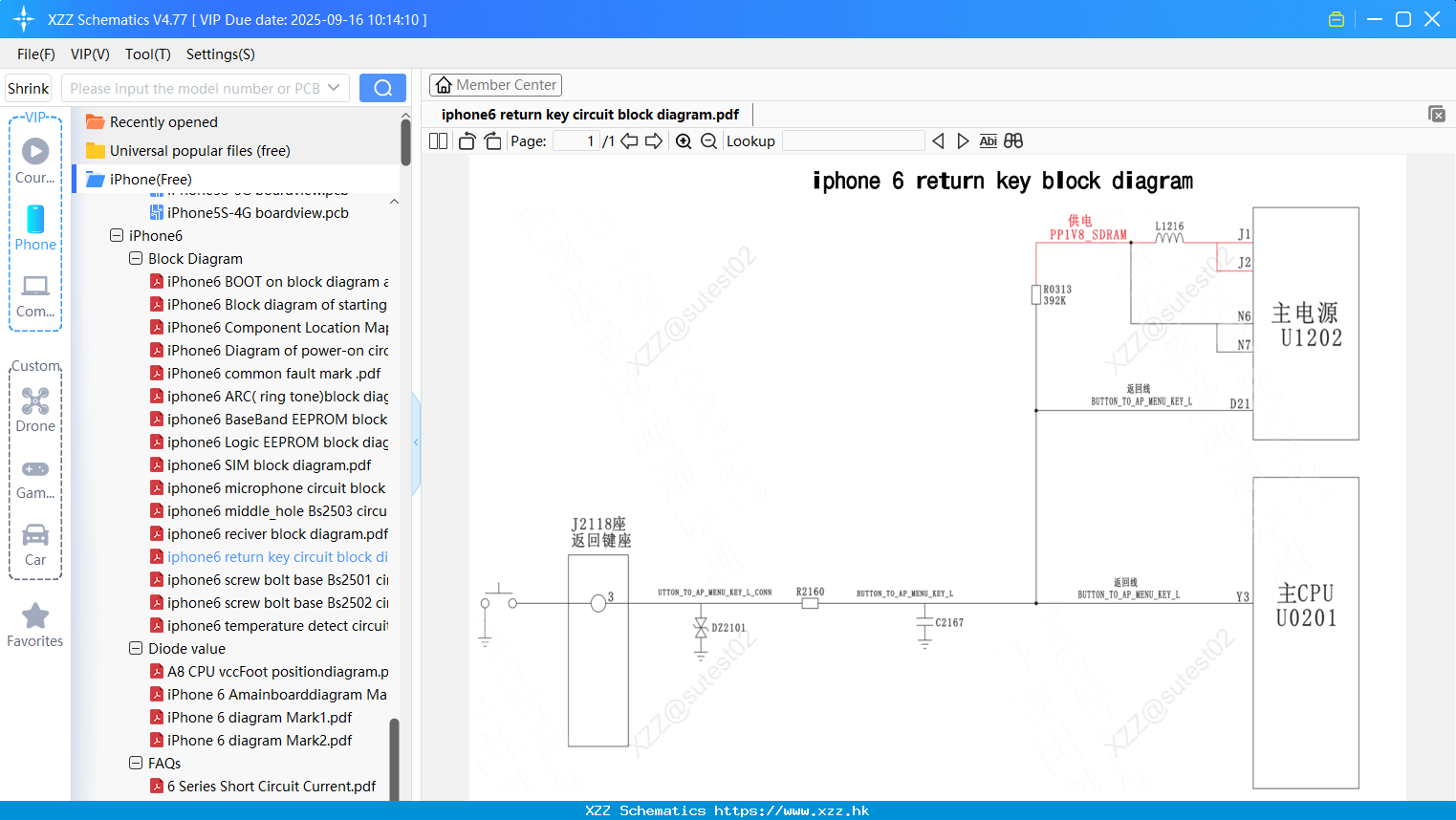 Iphone6 Return Key Circuit Block Diagram